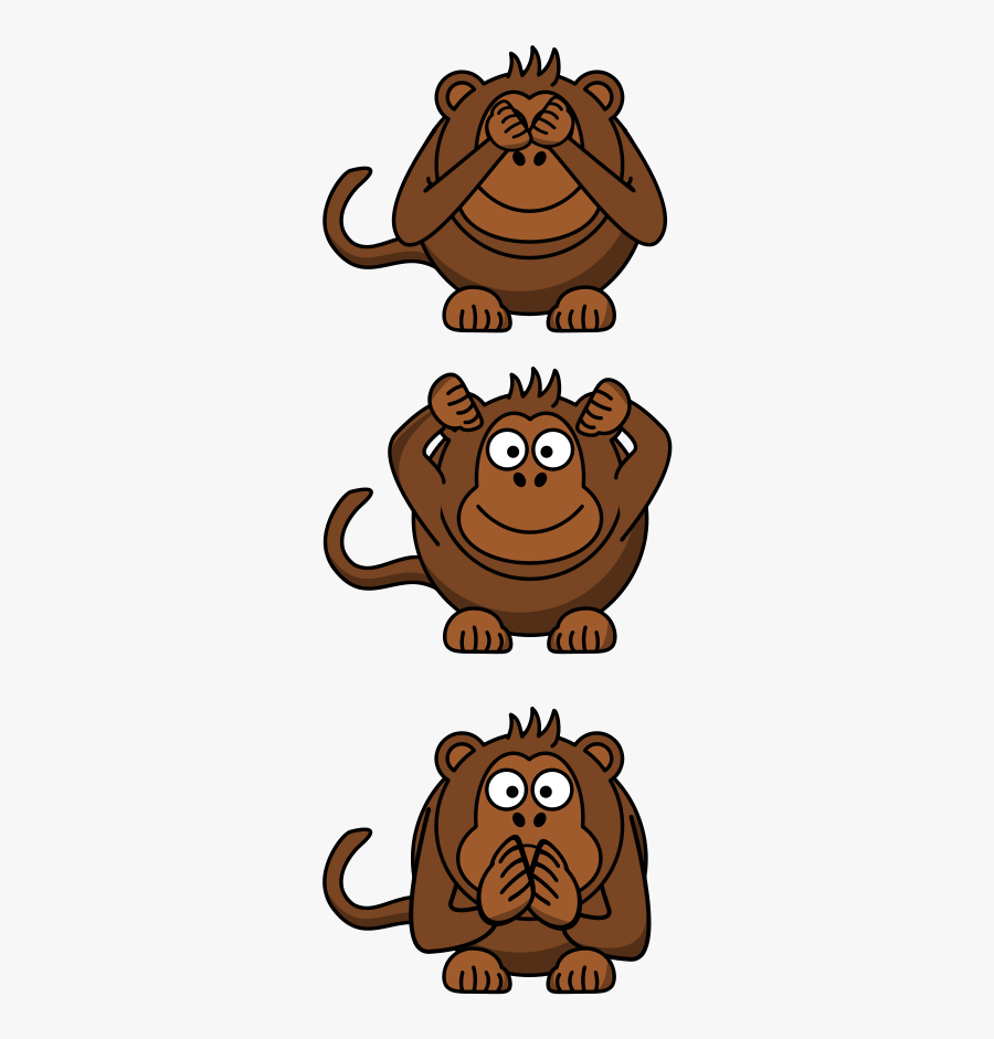 See/hear/speak No Evil Monkey Svg Clip Arts - Free Clipart See Hear Speak No Evil, Transparent Clipart