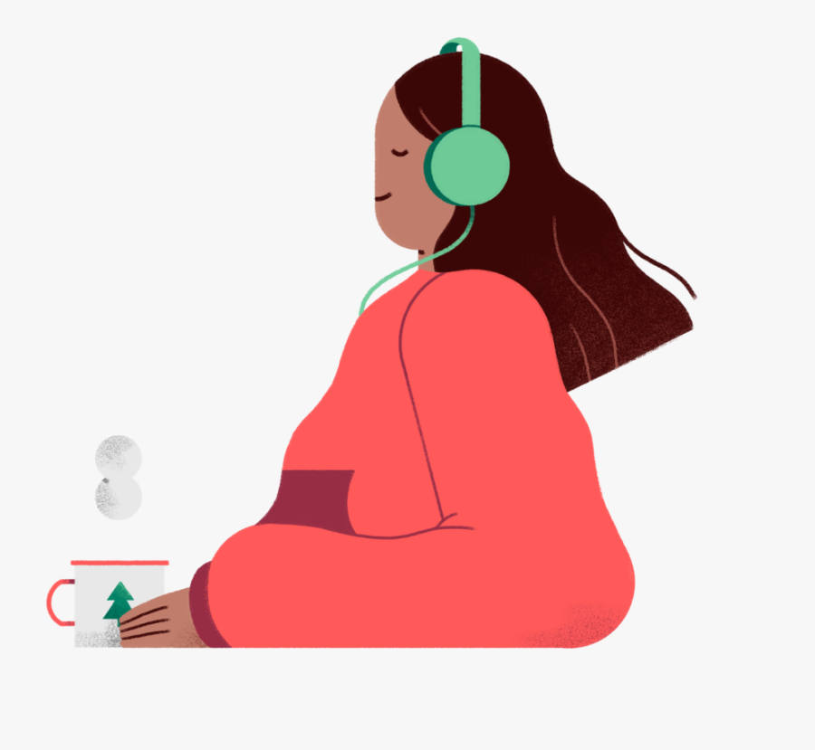 Megan Pelto Cozy Club Music And Coffee Girl 01, Transparent Clipart