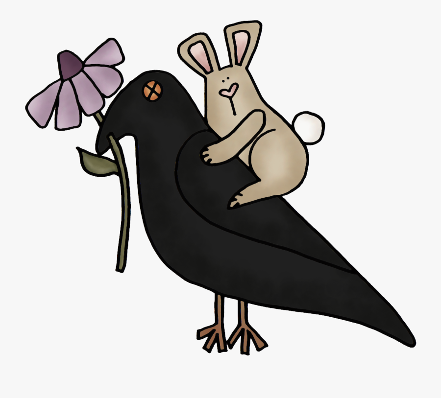 Freebies Pumpkin Seed Primitives - Bunny And Crow, Transparent Clipart