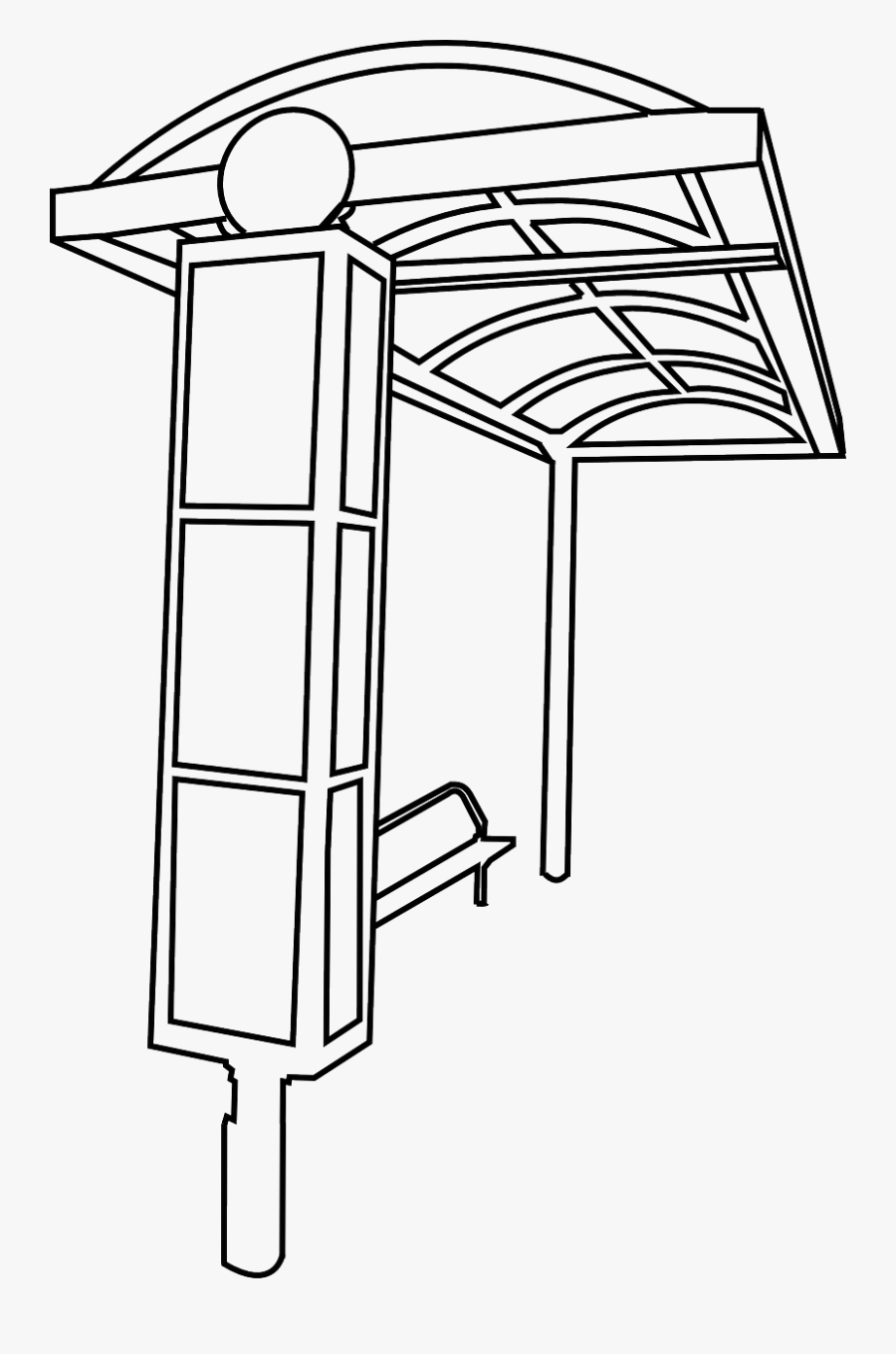 Draw A Bus Stop, Transparent Clipart