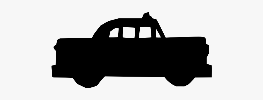Taxi Silhouette - Clip Art Black Cartoon Taxi, Transparent Clipart