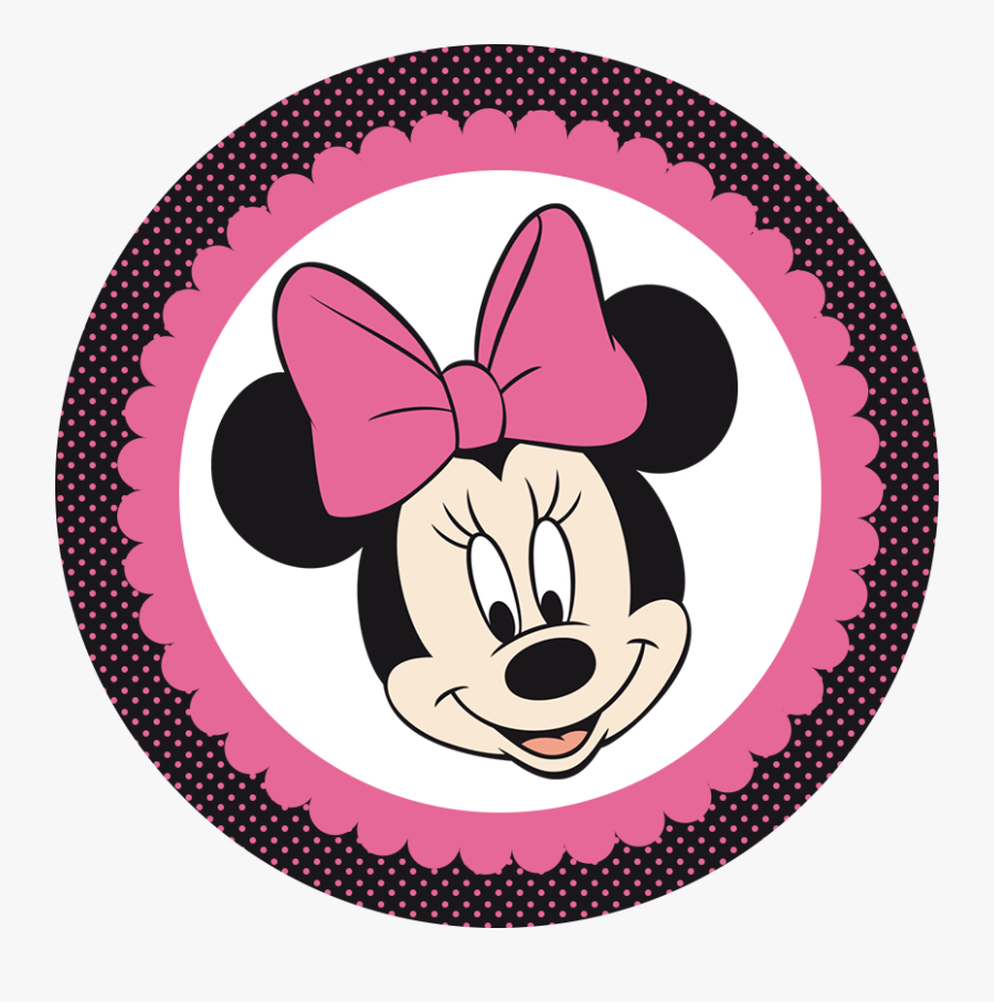 Minnie Rosa Y Negro - Minnie Mouse Face Clipart, Transparent Clipart