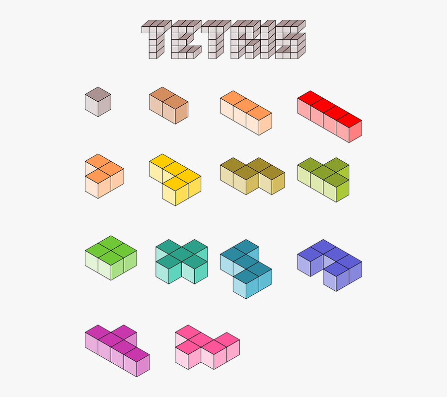 3d Tetris Blocks, Transparent Clipart