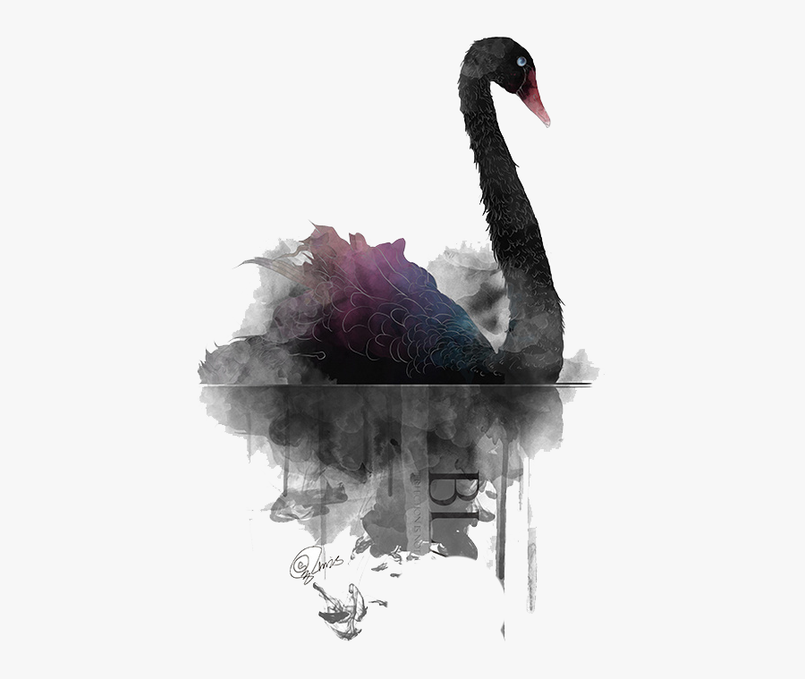 Transparent Black Swan Clipart - Watercolour Swan Transparent Background, Transparent Clipart