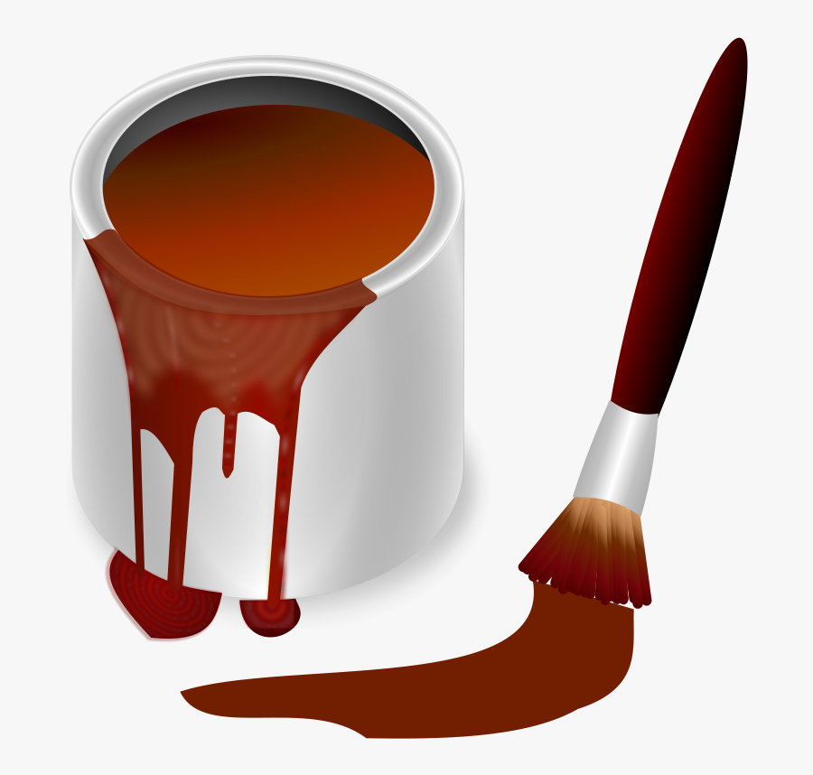 Color Bucket Brown - Brown Paint Brush Clipart, Transparent Clipart