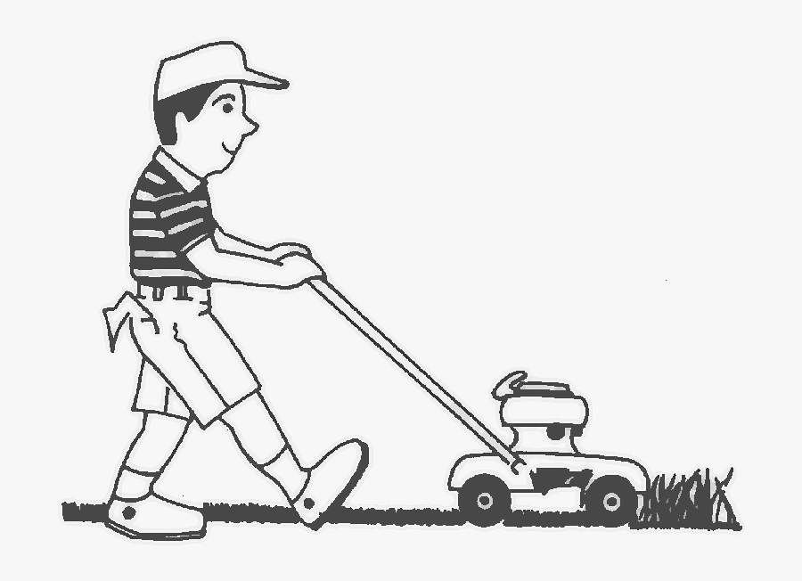Transparent Free Clipart Of Lawn Mowers - Pushing Lawn Mower Clipart, Transparent Clipart