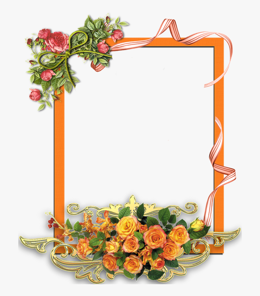 Flower Photo Frame Png, Transparent Clipart