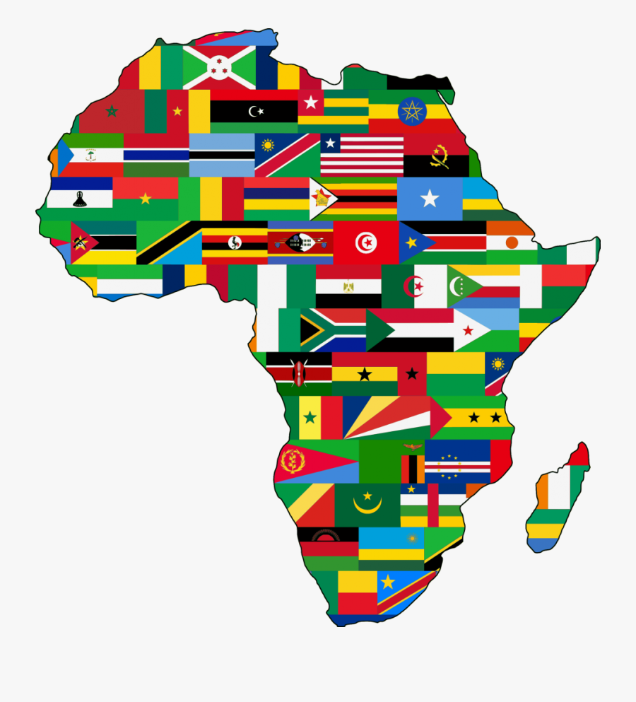 Africamap - African Map With Flags, Transparent Clipart