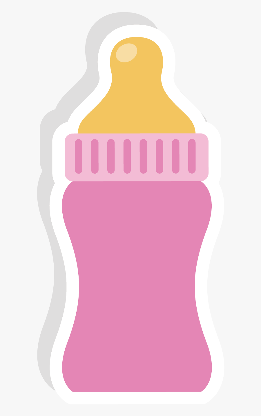 Cartoon Glass Bottle Infant - Pink Cartoon Baby Bottle Png, Transparent Clipart