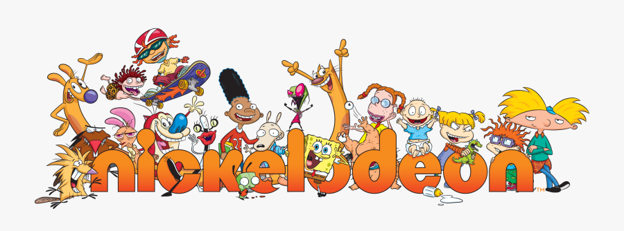 Nickelodeon Logo With Characters, Transparent Clipart