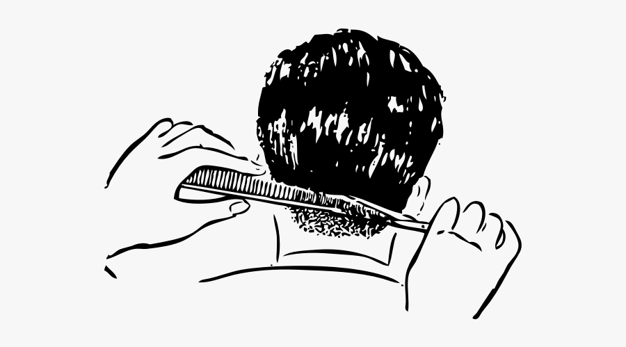 Vector Image Of Boy Getting Her Hair From The Back - Comb Clip Art, Transparent Clipart