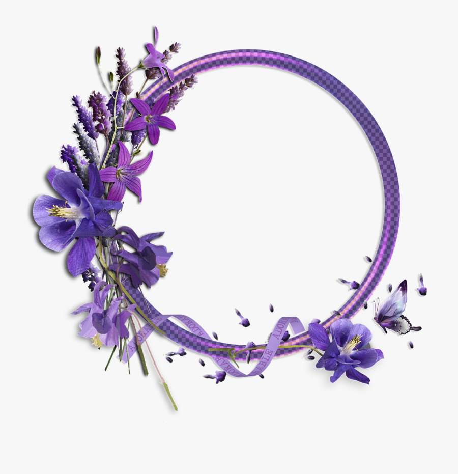 Crown Clipart Lavender - Purple Flowers Borders And Frames, Transparent Clipart