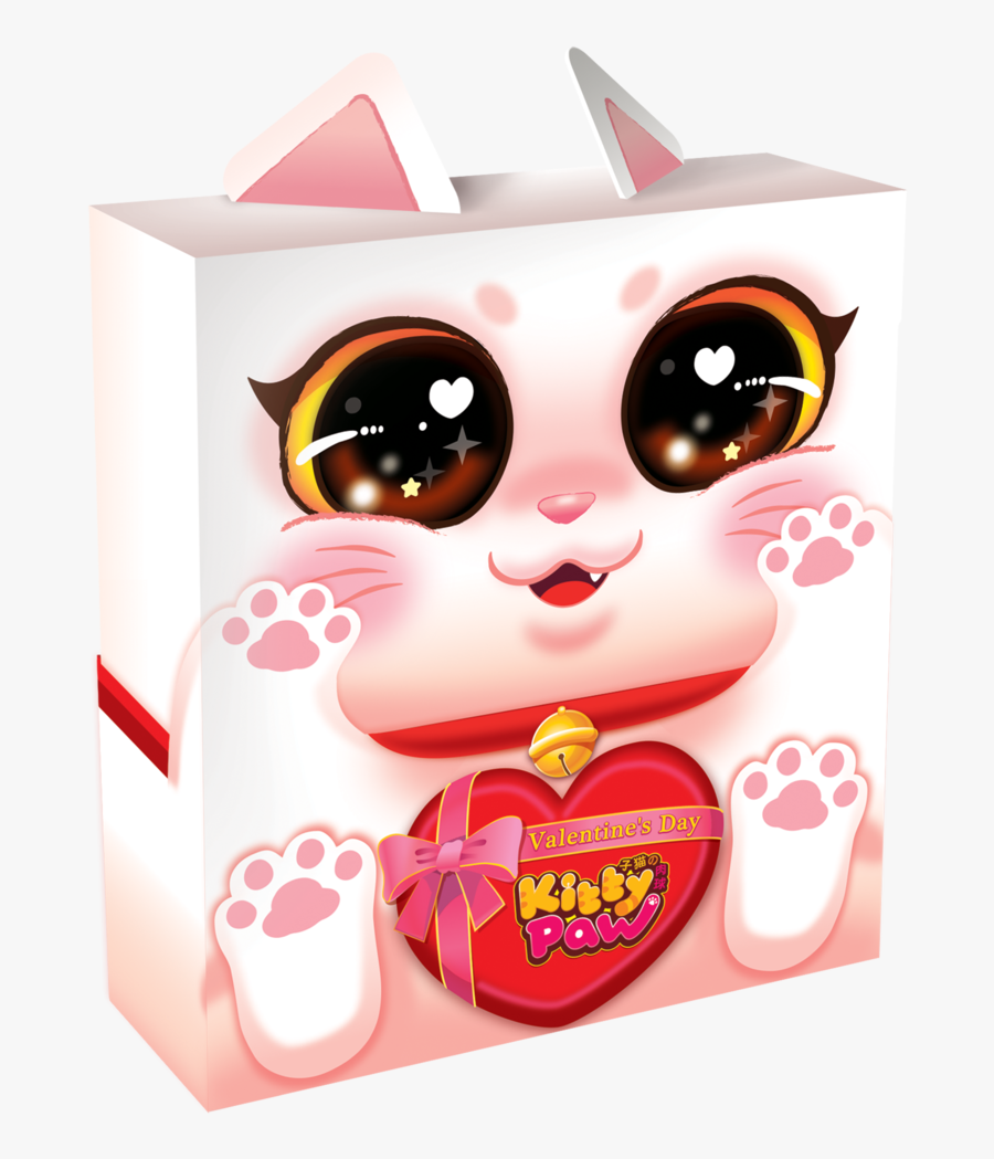 Kittypaw Valentines 3d Boxclosed Rgb - Kitty Paw Vday, Transparent Clipart