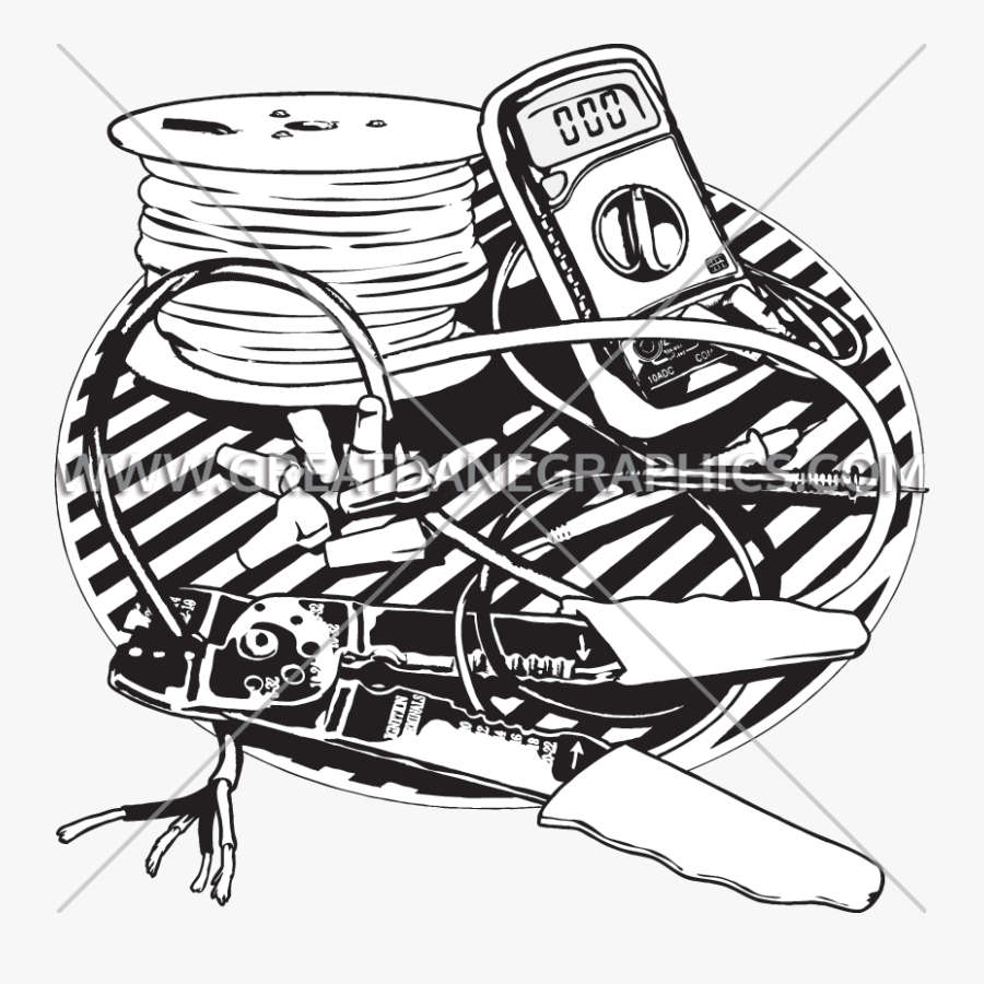 Electrical Clipart Black And White - Electrician Tools Black And White, Transparent Clipart
