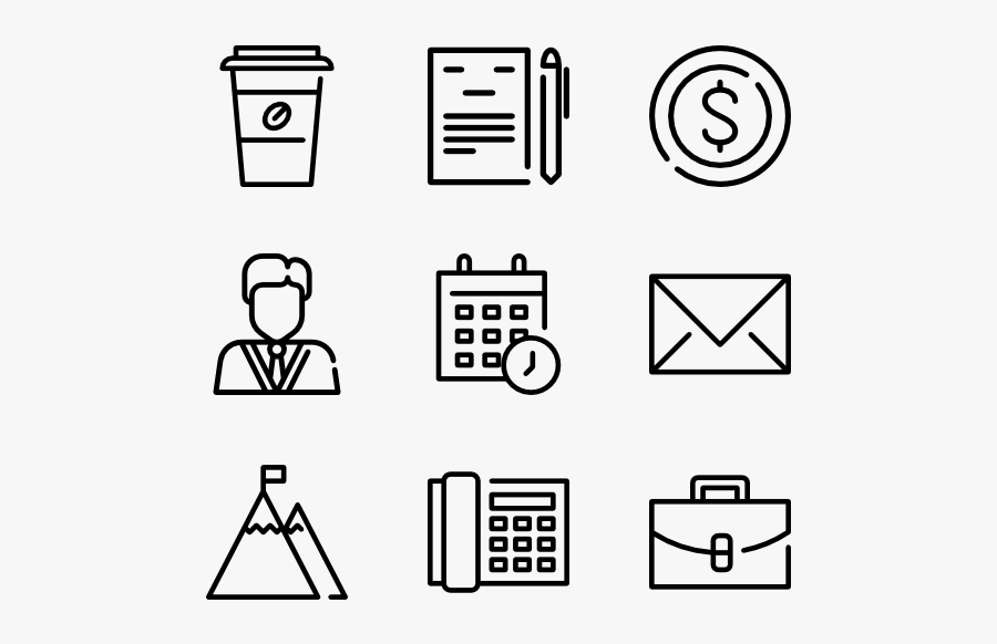 Office Icons Vector Png, Transparent Clipart