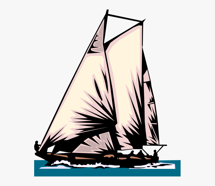 Ship Vector Schooner - Sail, Transparent Clipart