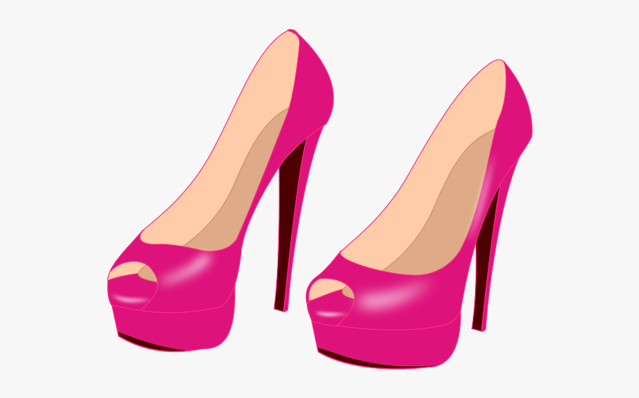 Shiny Shoes With High Heels - Pink High Heels Clip Art, Transparent Clipart