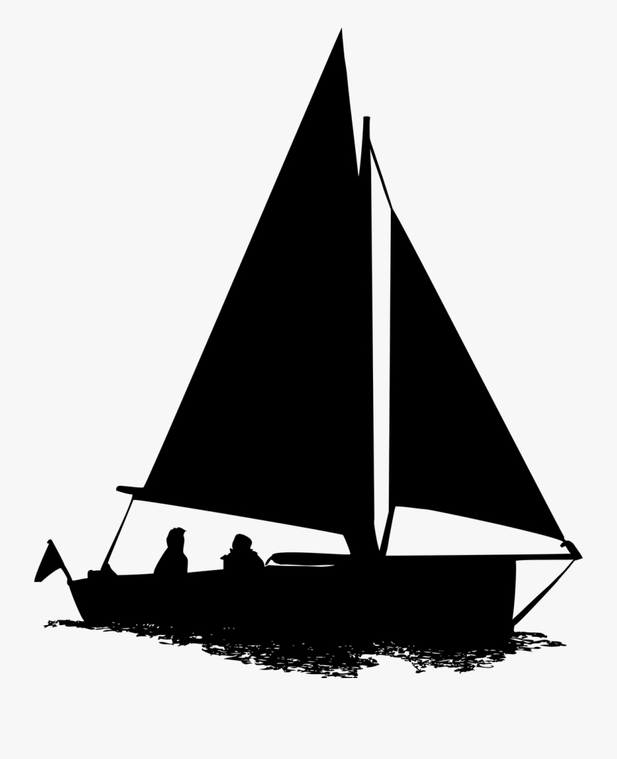 Sailboat Clip Art - Silhouette Of A Boat, Transparent Clipart