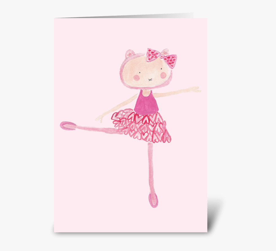 Ballerina Kitty Greeting Card - Illustration, Transparent Clipart