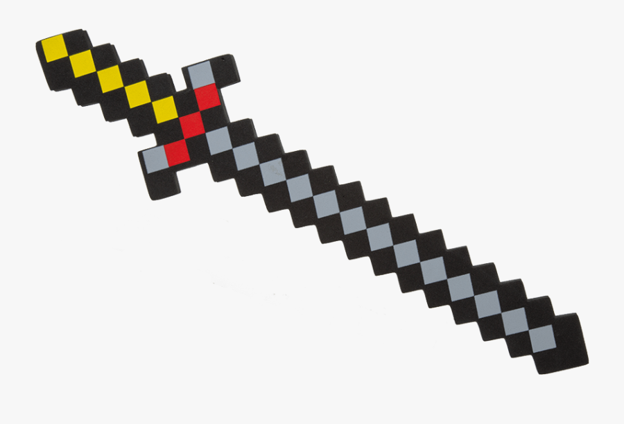 Eva 8-bit Pixel Sword 45cm Foam Diamond Pretend Play - Oro Espada De Minecraft, Transparent Clipart