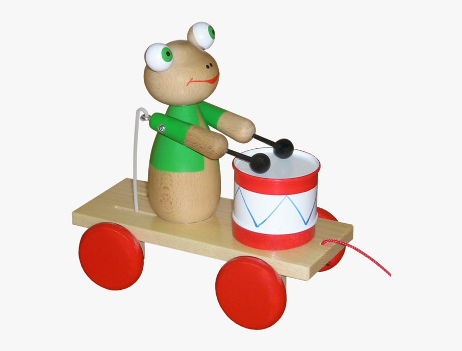 Wooden Pull Along Frog - Dřevěné Hračky Tahací, Transparent Clipart