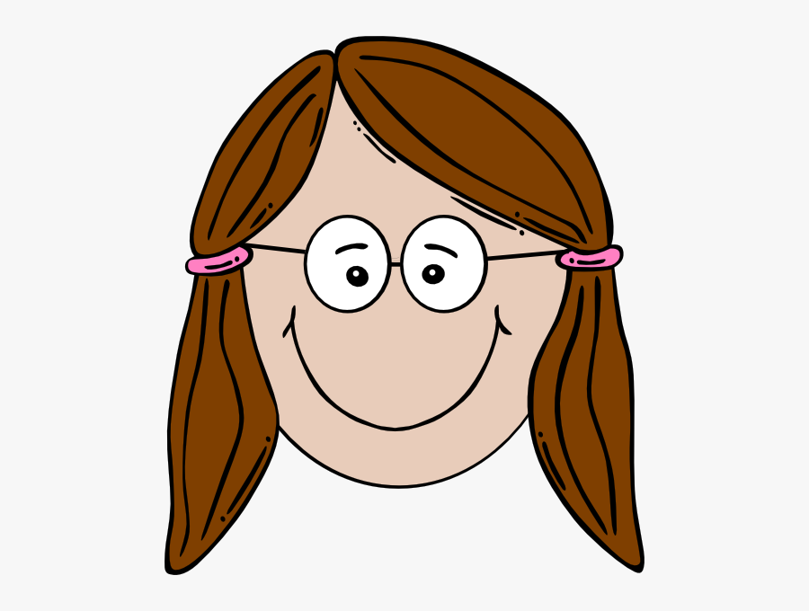 Smiling Girl With Glasses Svg Clip Arts, Transparent Clipart