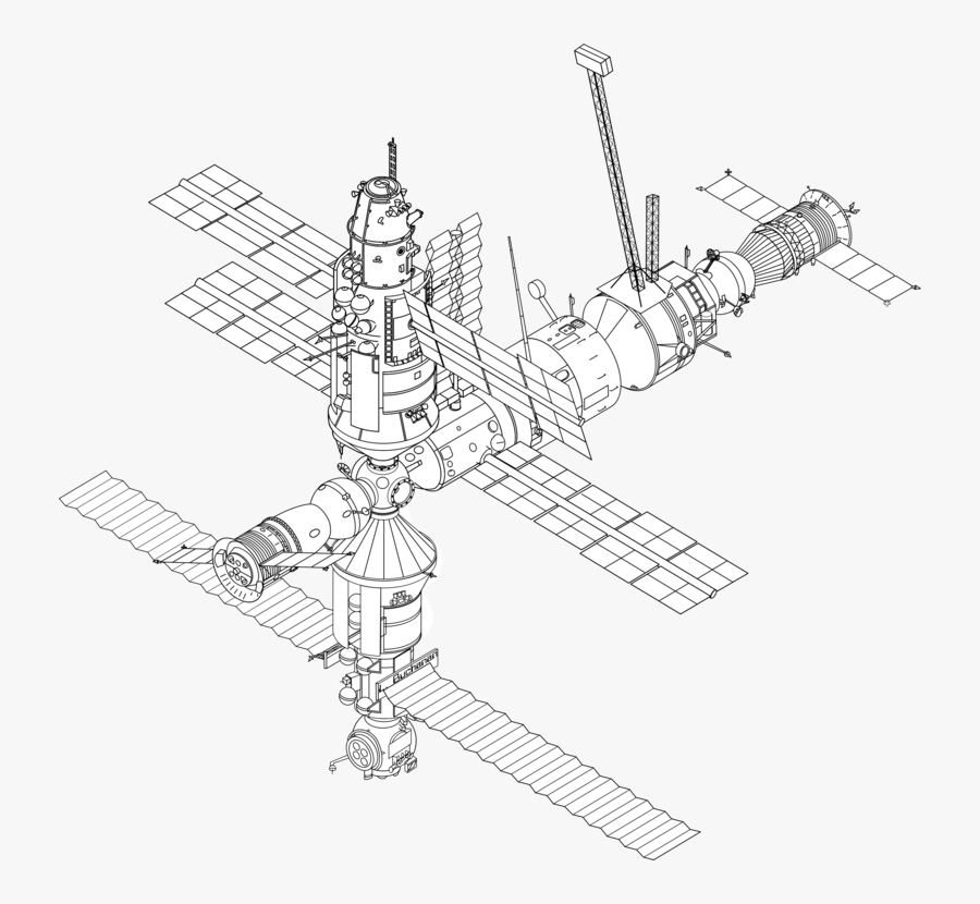 Line Art,angle,public Utility - Draw A Space Station, Transparent Clipart