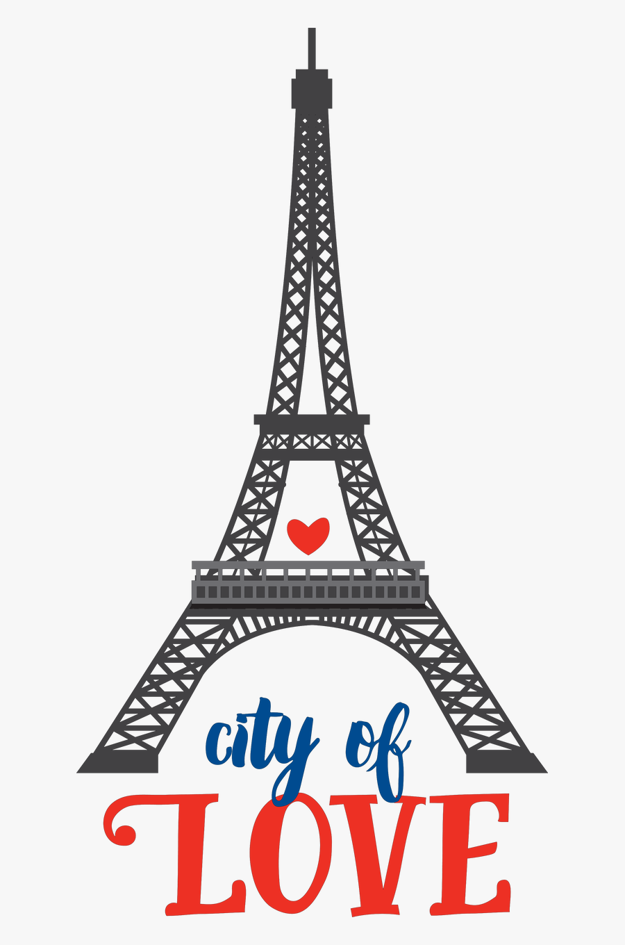 City Of Love Svg Cut File - Eiffel Tower Flat Png, Transparent Clipart