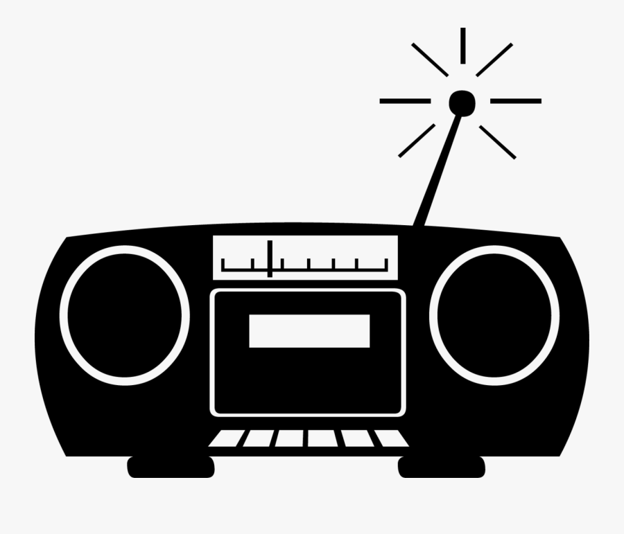Transparent Boombox Clipart Black And White - Radio Icon Red, Transparent Clipart