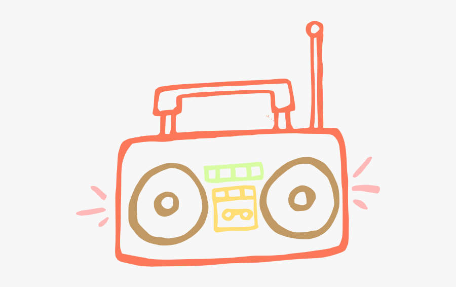 Drawing Of A Radio Receiver - Boombox Clip Art, Transparent Clipart