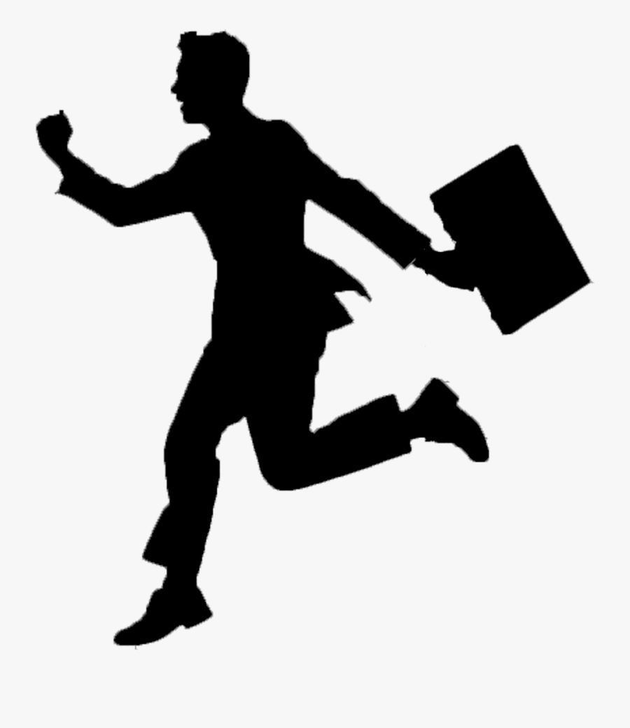 Office Free Download - Man Running Black And White Clipart, Transparent Clipart