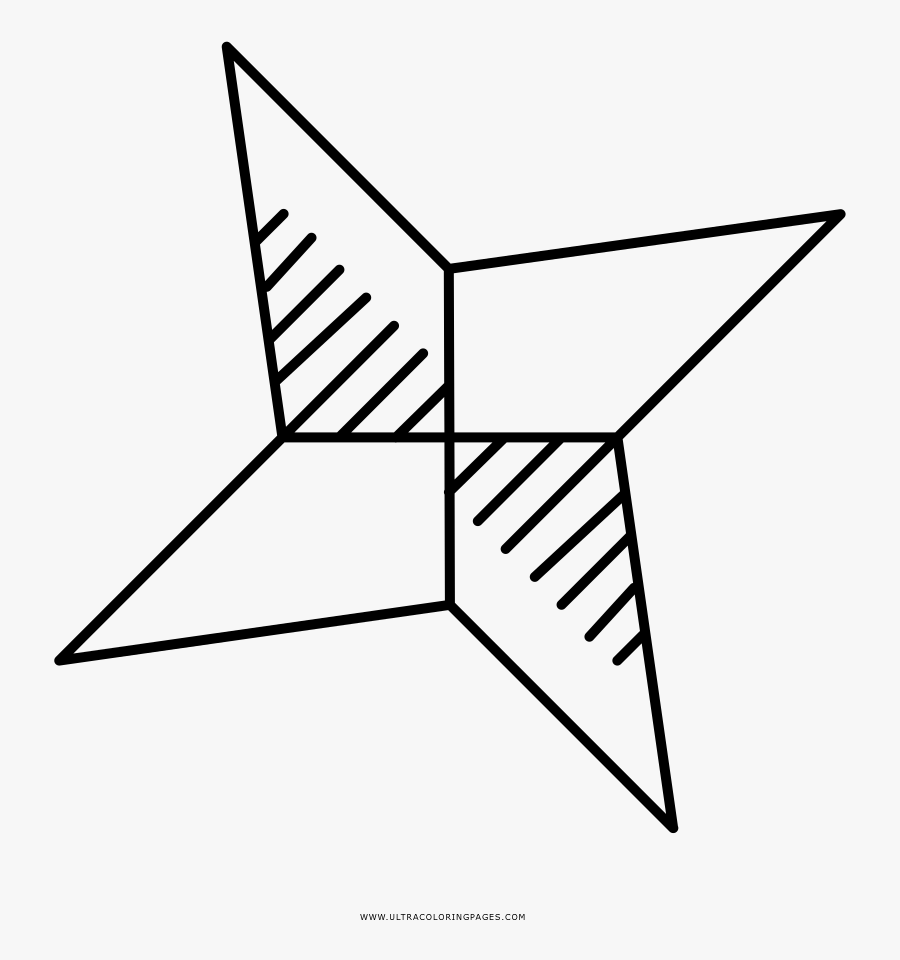 Ninja Star Coloring Page, Transparent Clipart