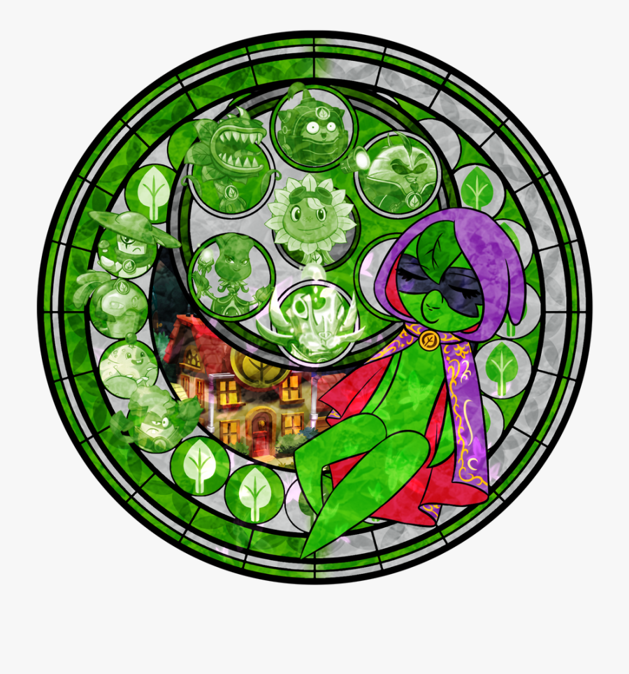 Stained Glass Green Shadow Pvzheroes Power Magic D - Plants Vs. Zombies, Transparent Clipart