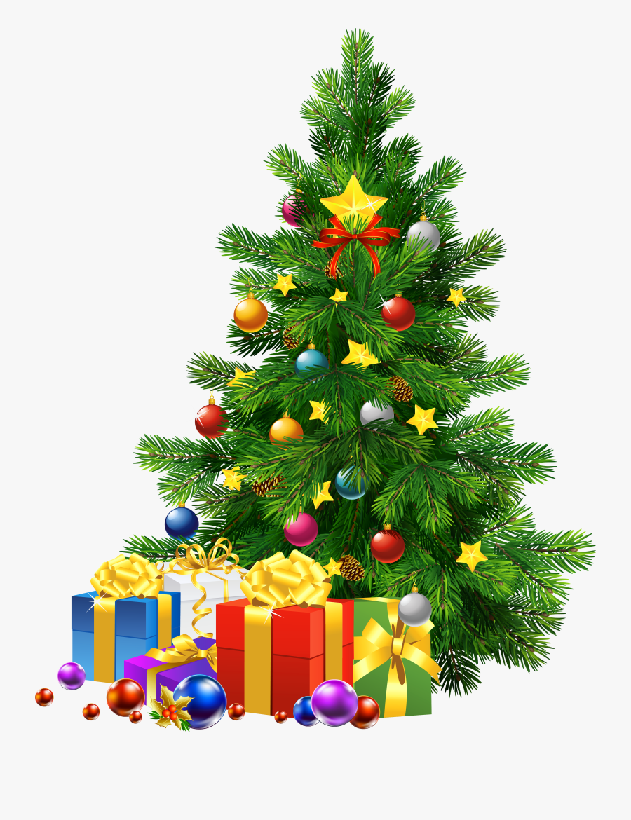 Large Transparent Png Christmas Tree With Gifts - Happy Christmas Tree Png, Transparent Clipart