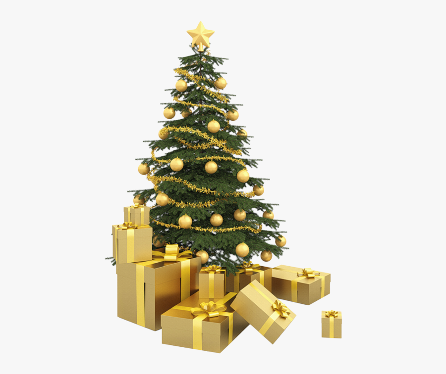 Transparent Arbre Clipart - Transparent Background Gold Christmas Tree Png, Transparent Clipart