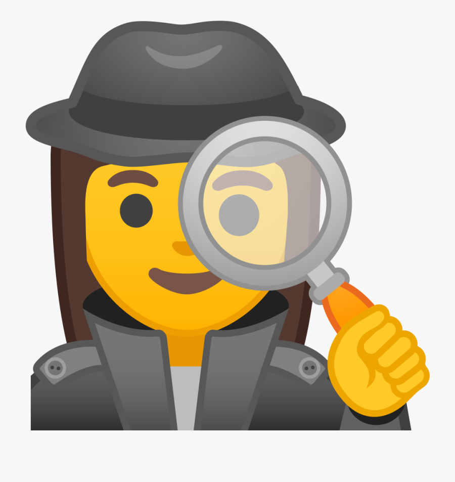 Woman Icon Noto Emoji - Man With Magnifying Glass Emoji, Transparent Clipart