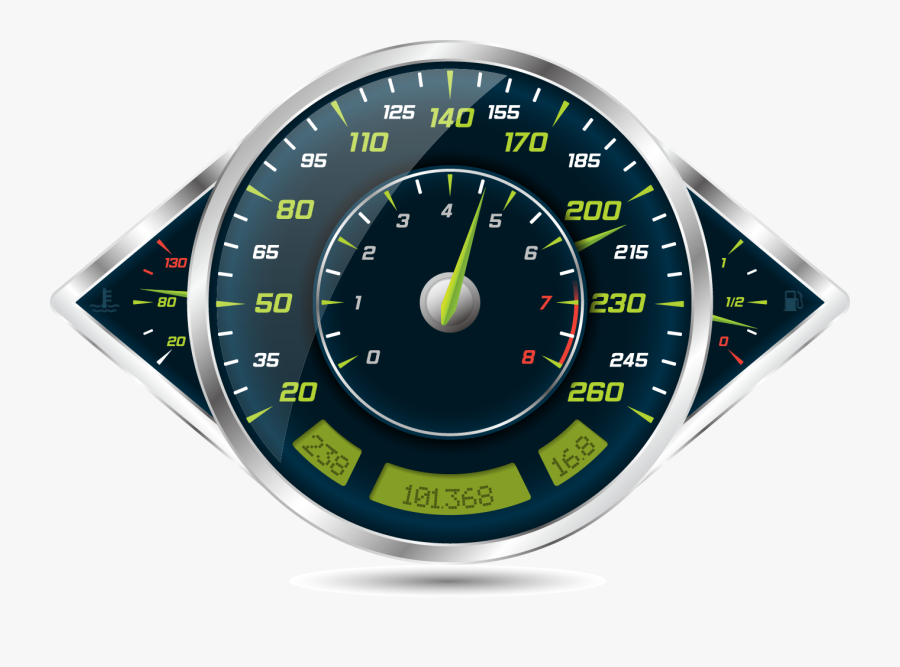 Car Gauge Euclidean Odometer - Speedometer Icon, Transparent Clipart