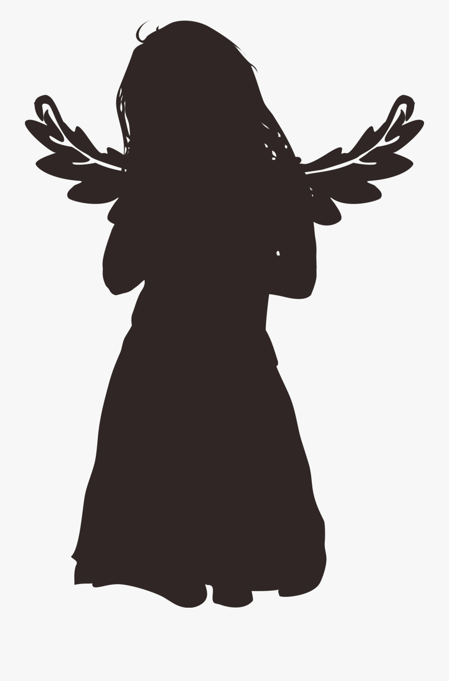 Transparent Praying Clipart - Girl Angel Silhouette, Transparent Clipart