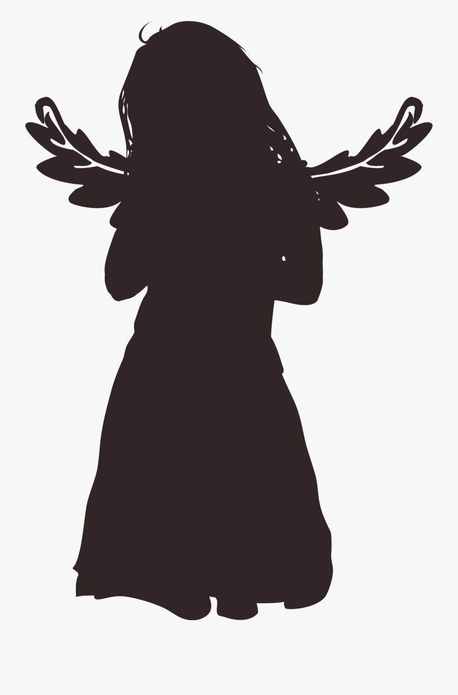 Transparent Praying Clipart - Girl Angel Silhouette , Free Transparent