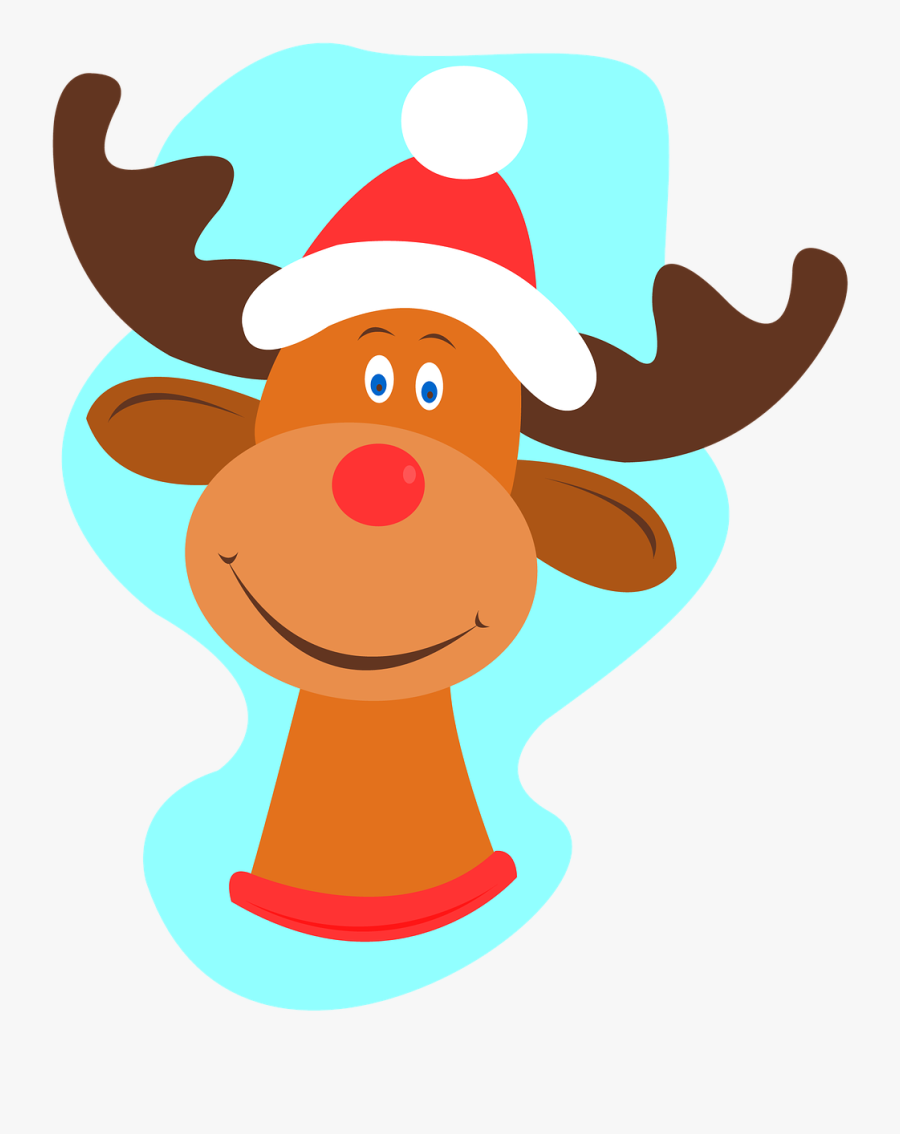 Rudolph The Red Nosed Reindeer"s Head Clipart , Png - Cartoon Face Rudolph The Red Nosed Reindeer, Transparent Clipart