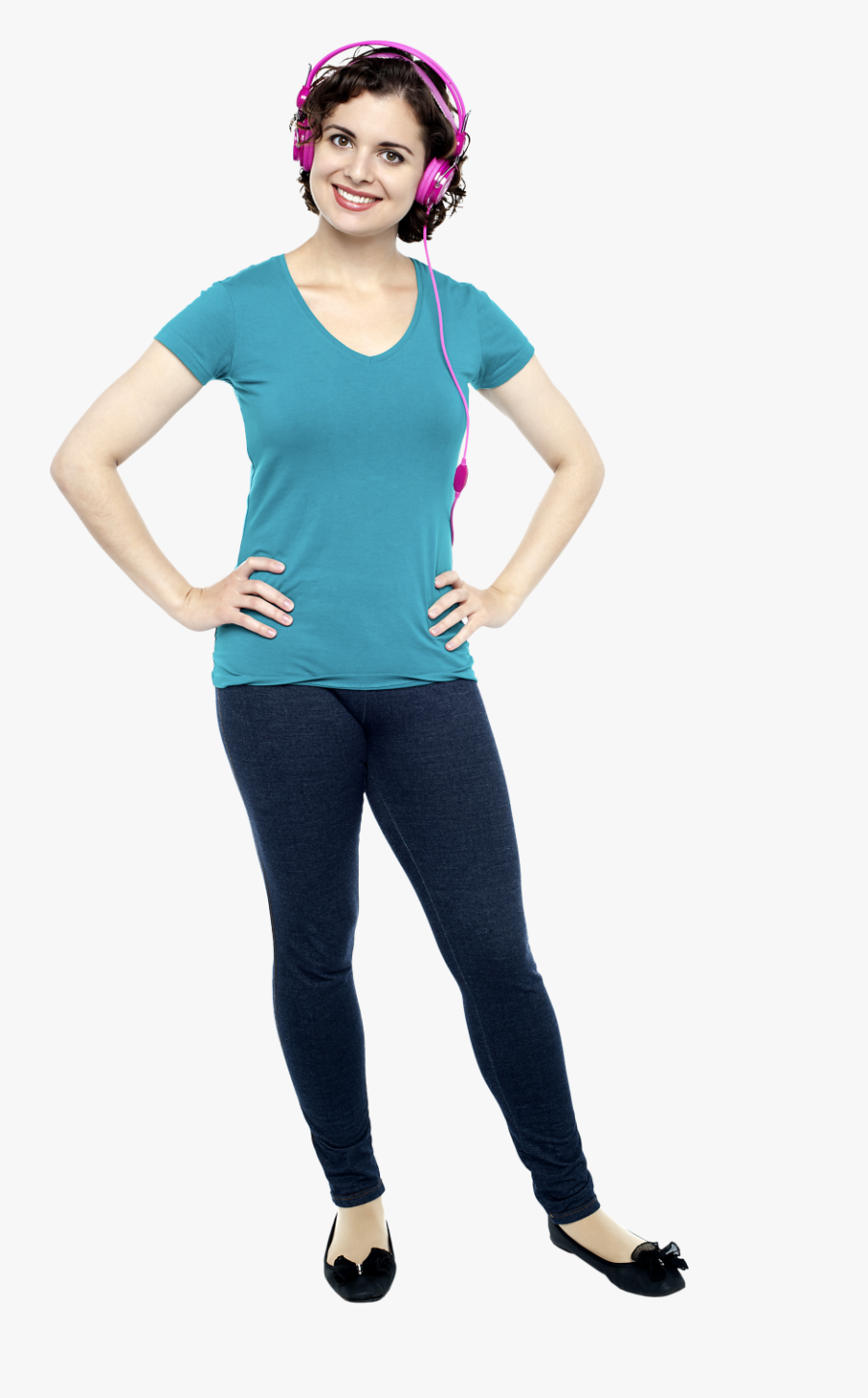 Women Listening Music Png Image - Listening Music Women Png, Transparent Clipart