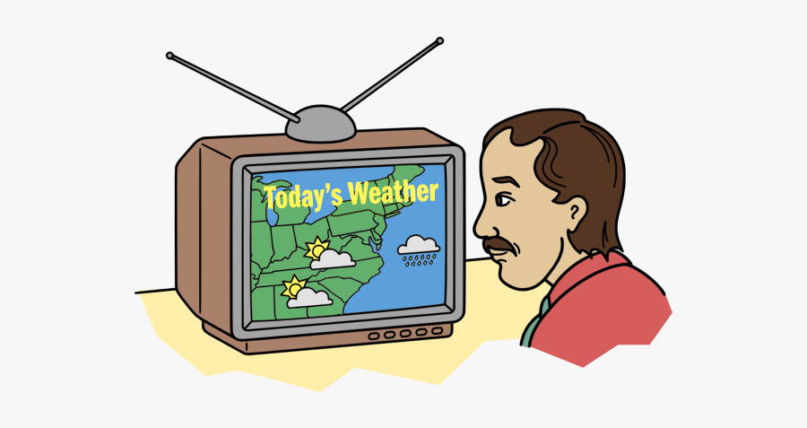 Man Checking The Weather - Cartoon, Transparent Clipart