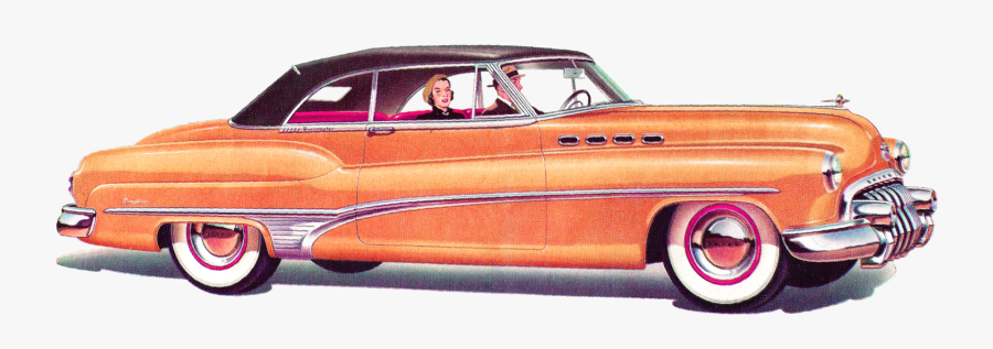 Transparent Vintage Car Clipart - Retro 50s Car Png, Transparent Clipart