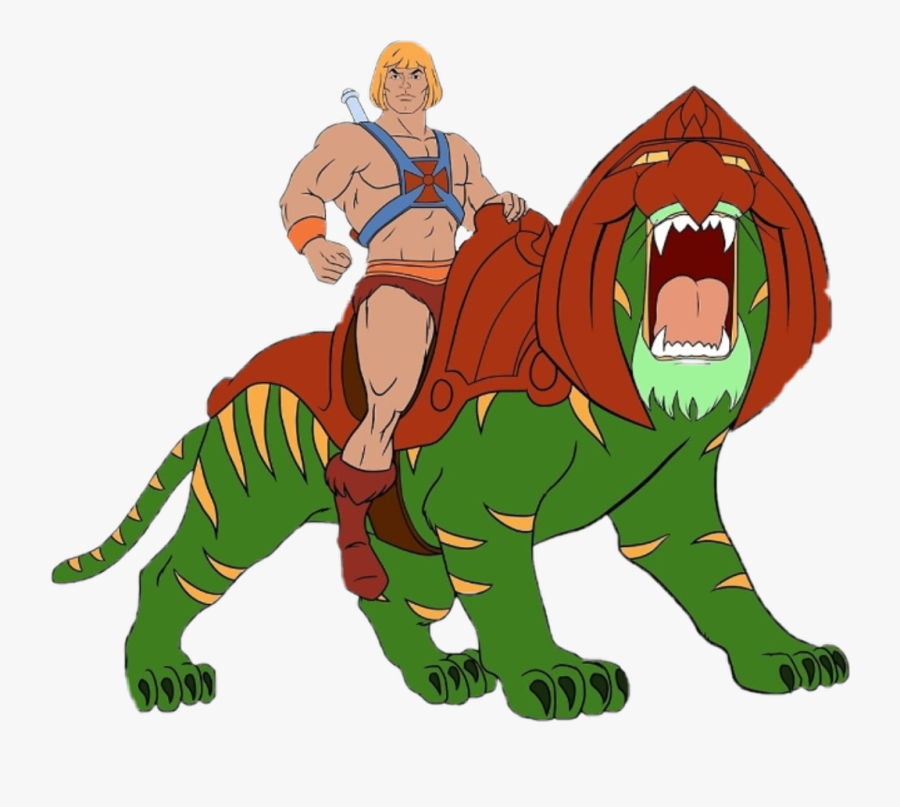 #mastersoftheuniverse #he Man & Battle Cat - Masters Of The Universe Cartoon Battle Cat, Transparent Clipart