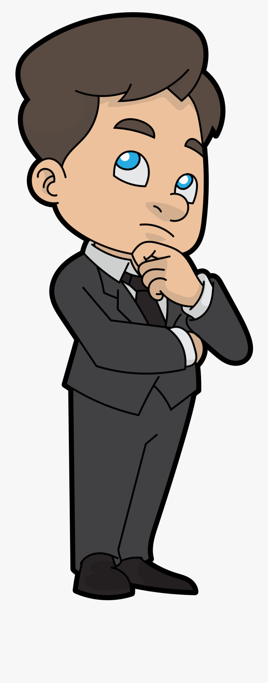 Thinking Cartoon, Transparent Clipart