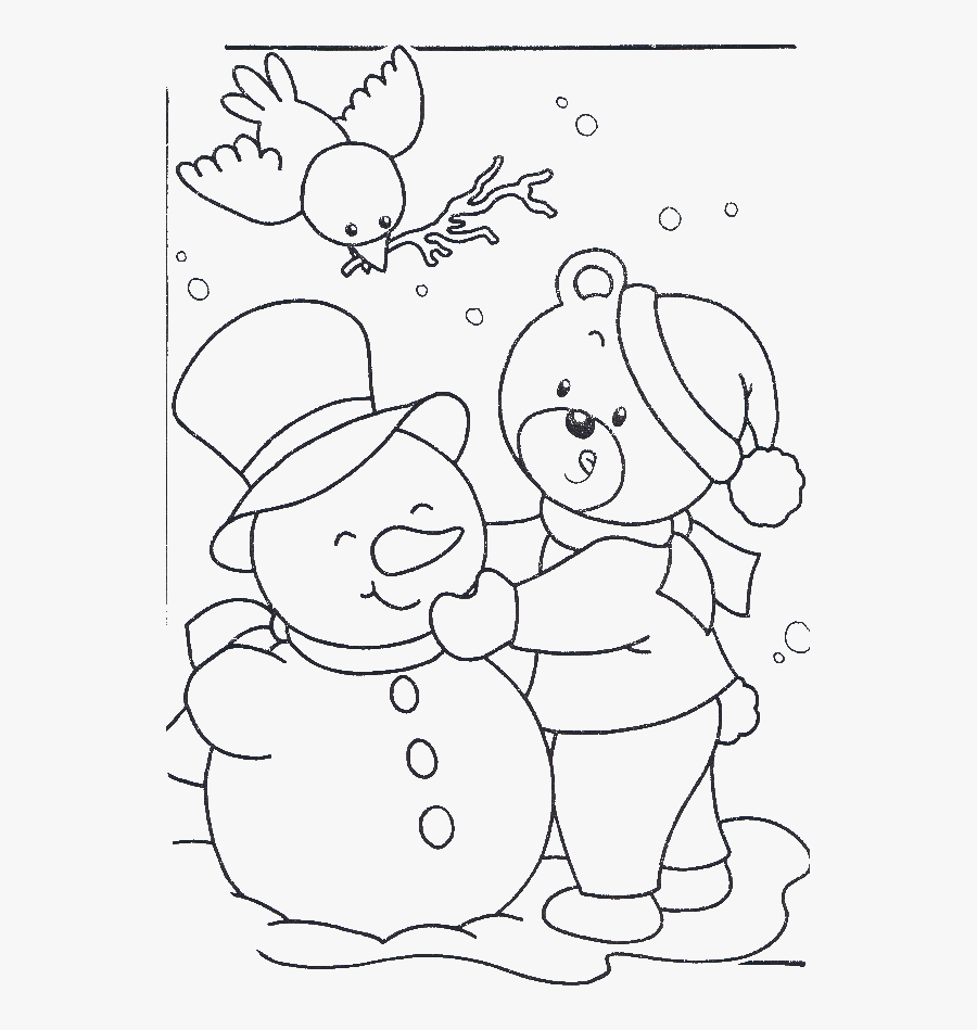 Kids Sheets Best Of - Winter Teddy Bear Coloring Pages, Transparent Clipart