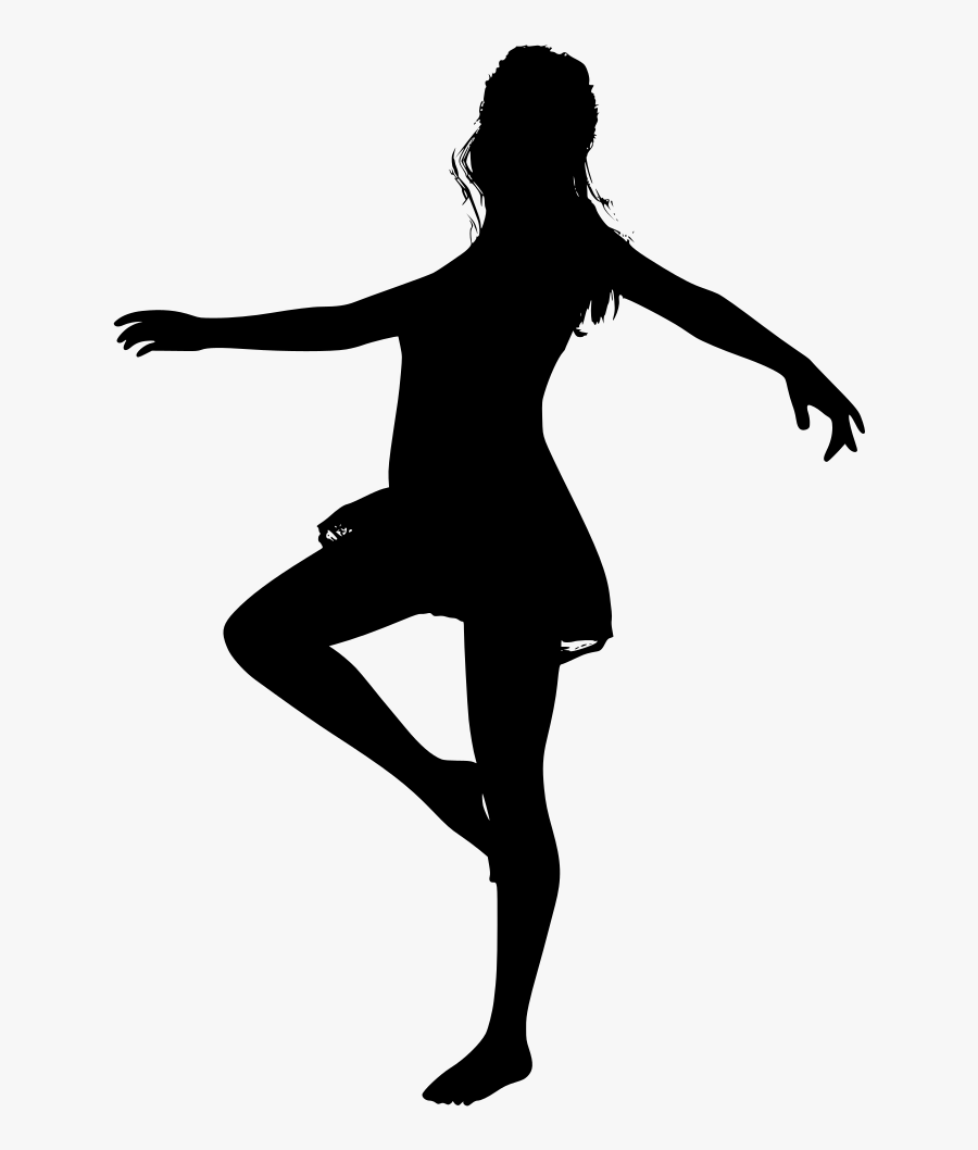 Dancing Girl Silhouette, Transparent Clipart