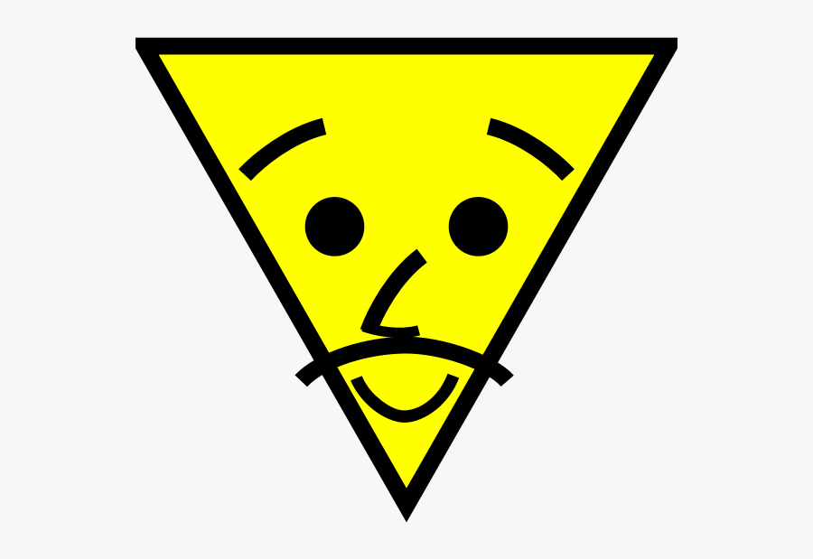 Smiling Triangle Face With Mustache - Triangle Smiley, Transparent Clipart