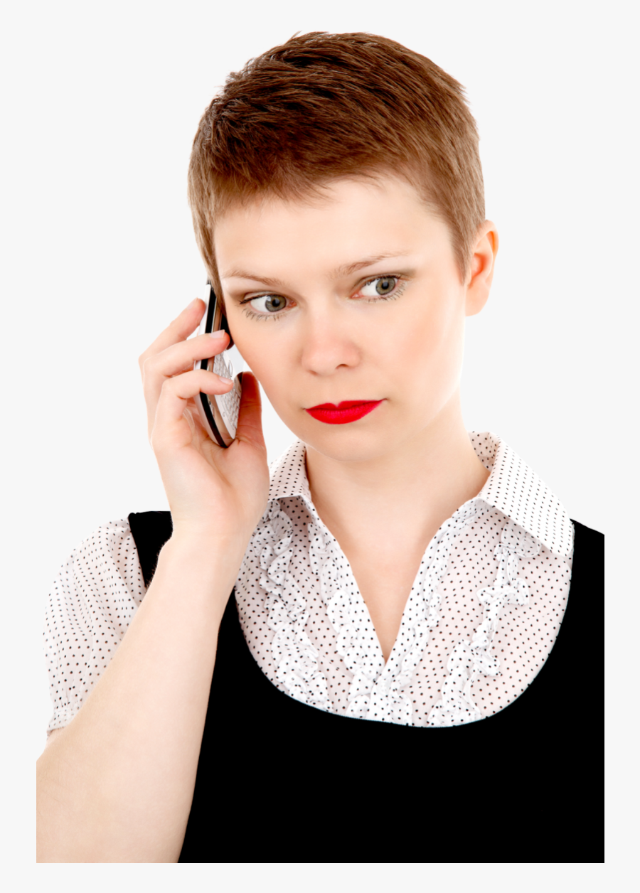 Business Woman On Mobile Phone Png Image - Woman Call The Phone, Transparent Clipart