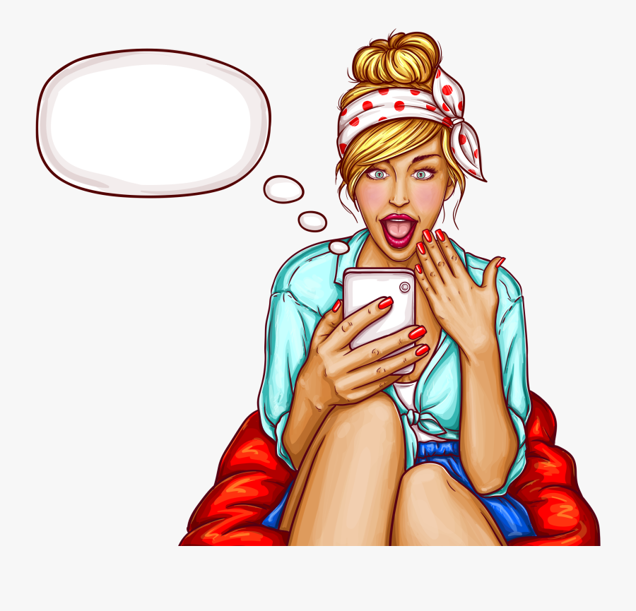 Girl On Phone Clipart, Transparent Clipart